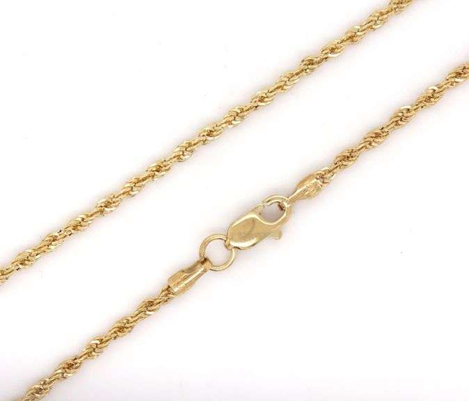 10kt Yellow gold rope chain necklace