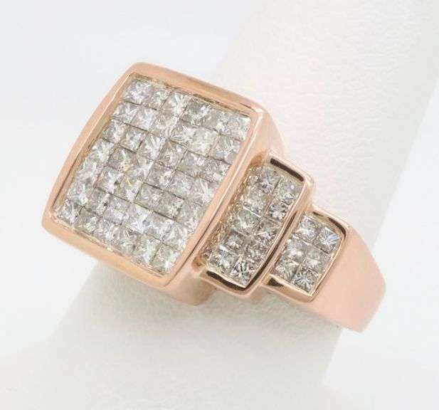 Invisible Set 3.76CTW Diamond Ring Crafted in Rose Gold