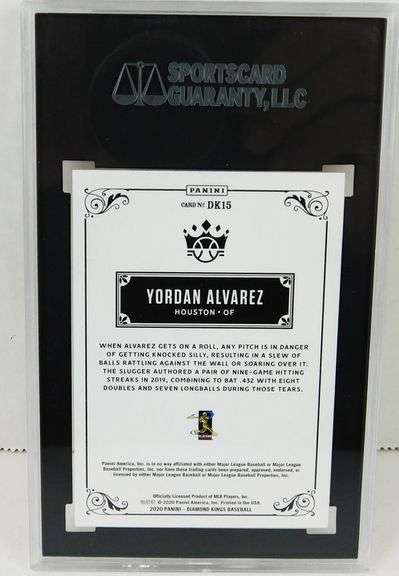 Yordan Alvarez 2020 Baseball Card, 10 Gem Mint