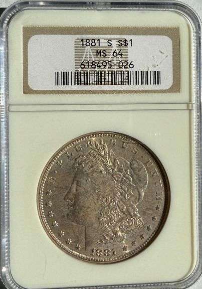 1881 S NGC Morgan MS 64