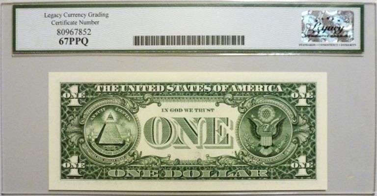 Superb 1999 $1 Note Chicago Binary Radar Number 41111114 Legacy 67 PPQ!!