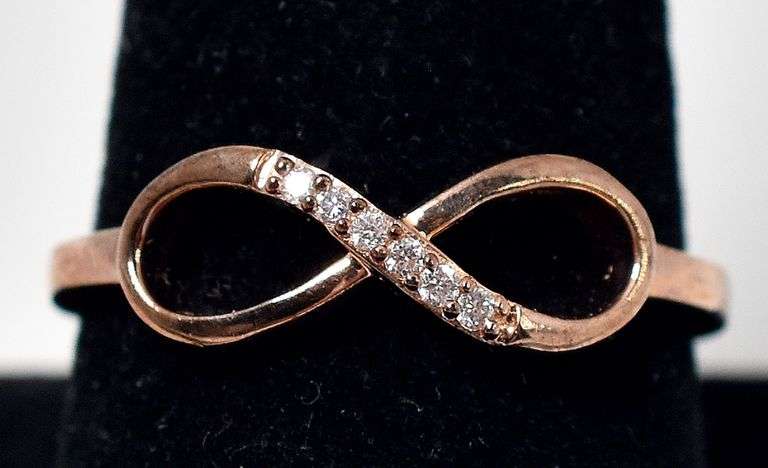 CZ  Gemstone Infinity  Ring in Sterling Silver