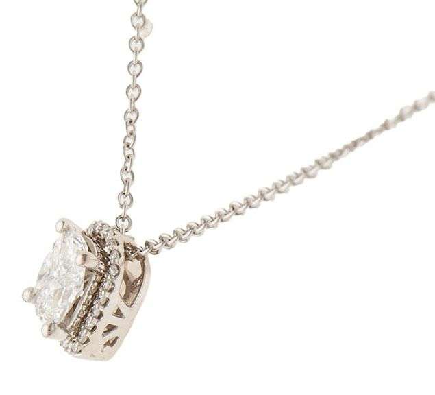 1.00ctw Diamond Mosaic Set Frame Pendant Necklace in 14K
