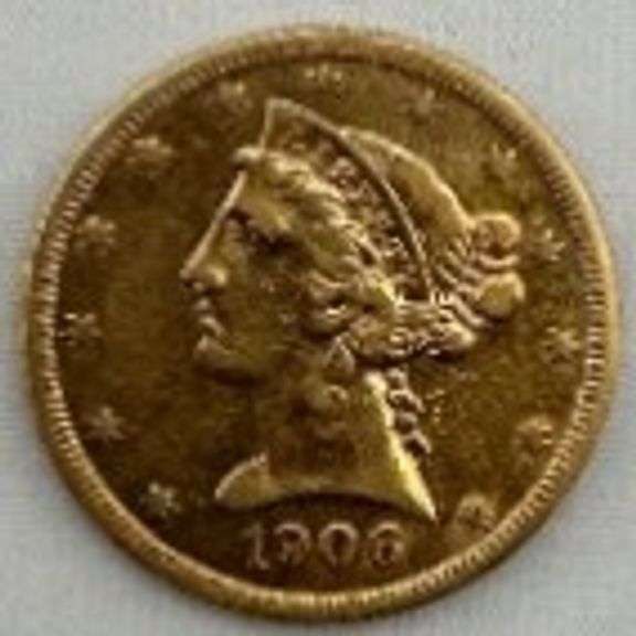 1906-S U.S. $5 Liberty Head Gold Half Eagle