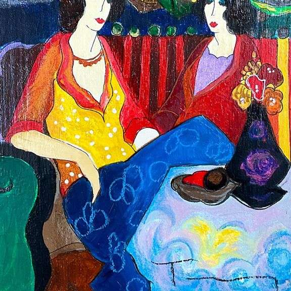 At the Port by Itzchak Tarkay (1935-2012)