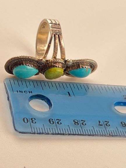 925 Sterling Silver American Style Turquoise Ring