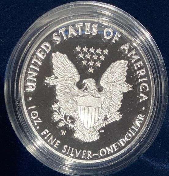 2020 S Proof Silver Eagle.With box and paper