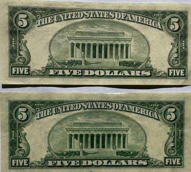 Two $5 1950 Unc Fed Reserve Notes