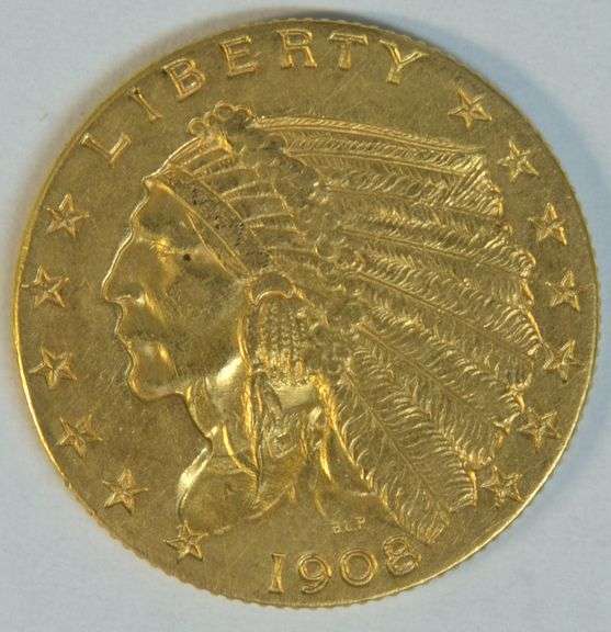 Lovely BU 1909 US $2.50 Indian Gold Piece. Better date
