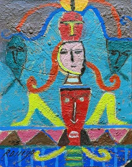 Spectacular One Of A Kind Mixed-Media On Paper by Romgo