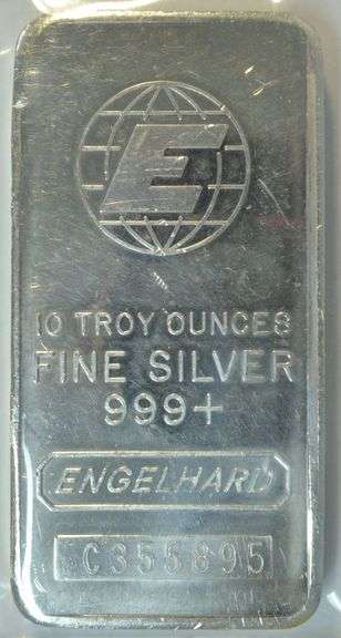 Newer Engelhard .999 Fine Silver 10 Troy Oz bar. Unique Serial #