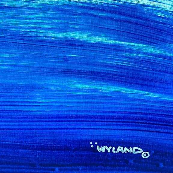 Original Hand Signed Acrylic on Canvas, Whale Tail by Wyland Wyland Whale Tail