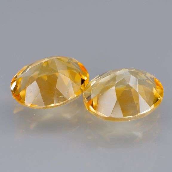 High fire 6.36ct golden yellow Citrine pair