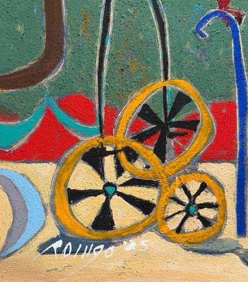 Spectacular Large Size Original Painting by Mexican Contemporary Master ROMGO