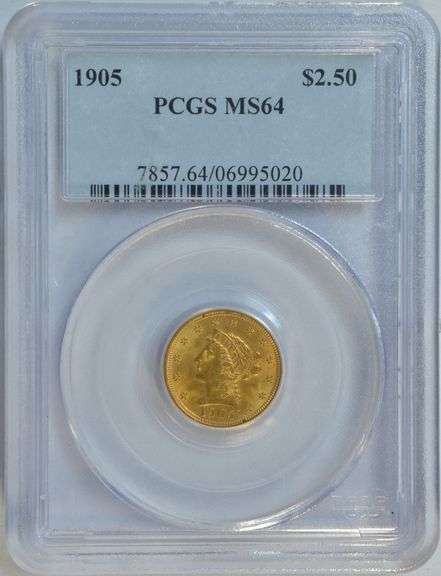 Basically Gem BU 1905 $2.50 Liberty Gold Piece. PCGS MS64
