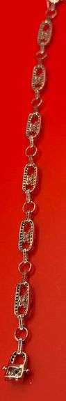 18K White Gold Black and White Diamond Tennis Bracelet