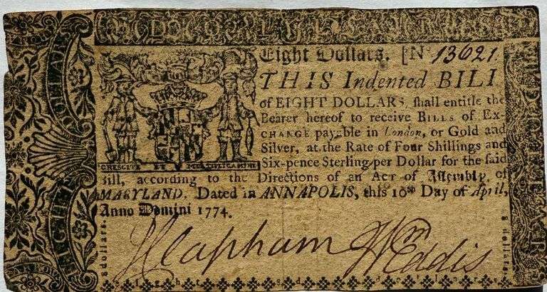 $8 April 10 1774 Maryland Colonial Note