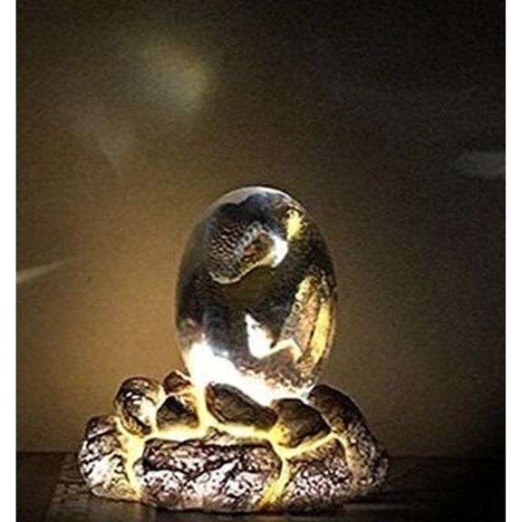 Glowing Lava Dragon Egg with Base