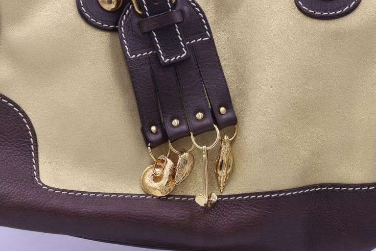 Celine gold and brown durable handle bag