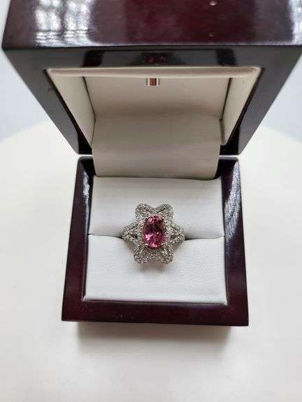 Extremely fine Victorian natural citrine, diamonds ring on silver