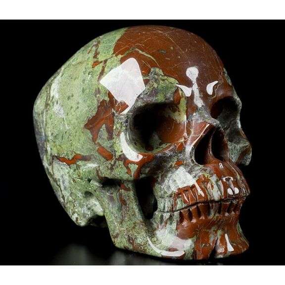Dragon Blood Jasper Hand-Carved Crystal Skull
