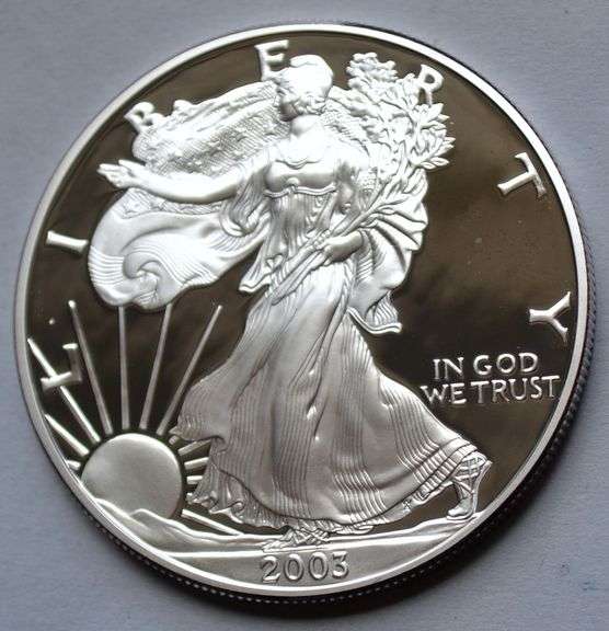 2003 W Proof Silver Eagle With Box & Paper.