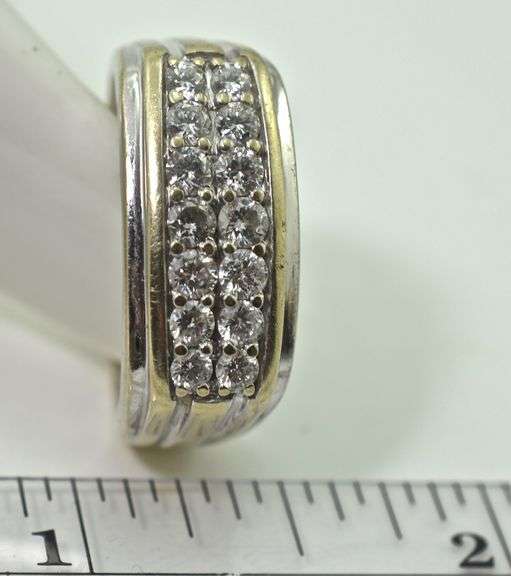Sparkling Man's 14K White Gold Estate Diamond Ring