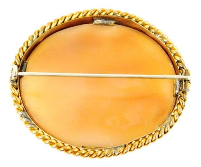 Large Nike & the Horses of the Sun Antique Cameo Brooch