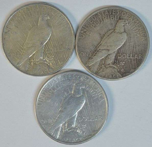 Better dates 1927-D, 1935-P, & 1935-S Peace Silver Dollars