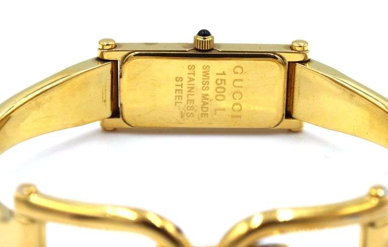 Gucci gold tone Horsebit quartz watch