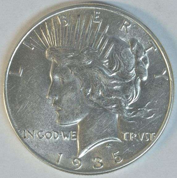 Fully struck and lustrous BU 1935-P Peace Silver Dollar