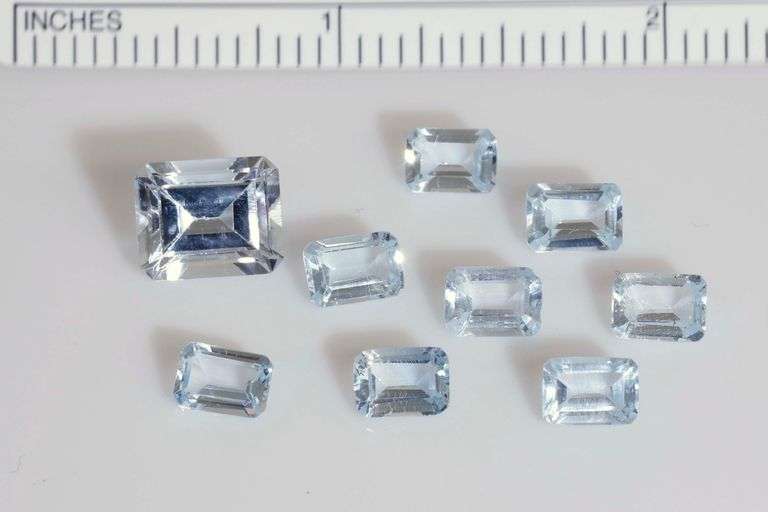 Sparkling Blue Topaz - Lot of 9