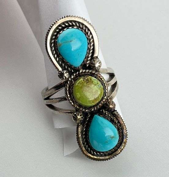 925 Sterling Silver American Style Turquoise Ring