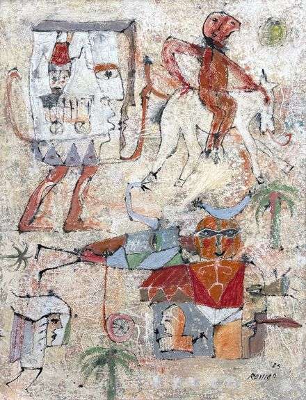 Spectacular Large Size Original Painting by Mexican Contemporary Master ROMGO