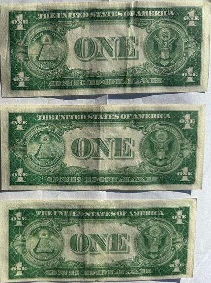 Three Consecutive $1 1935 Near Unc Silver Certificates