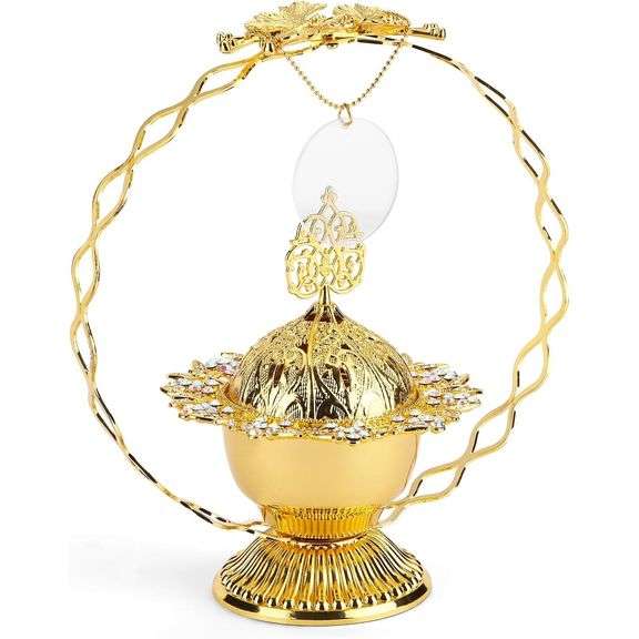 Metal Incense Burner with Handles and Ash Tray