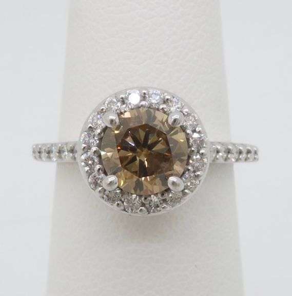 1.49CTW Chocolate Diamond Halo Ring