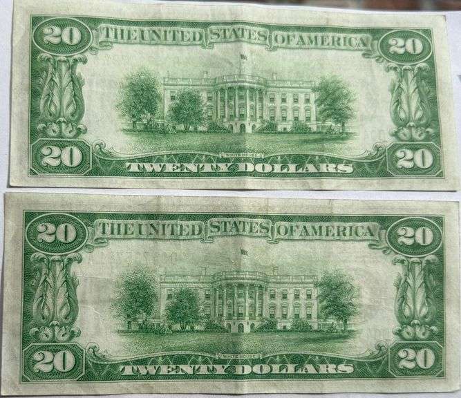 Two XF AU 1934 $20 Cleveland FRN.