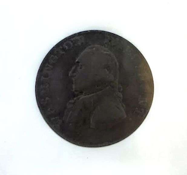 1791 Small Eagle One Cent Washington President, NGC VF25BN