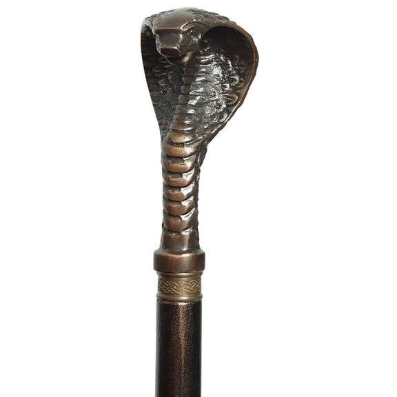 Wooden Cane with Copper Brass Cobra Handle