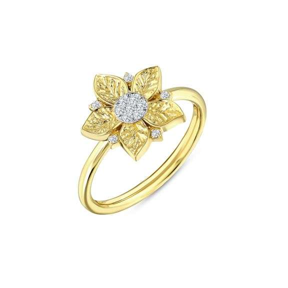 Beautiful 14K Gold Natural Diamond Ring