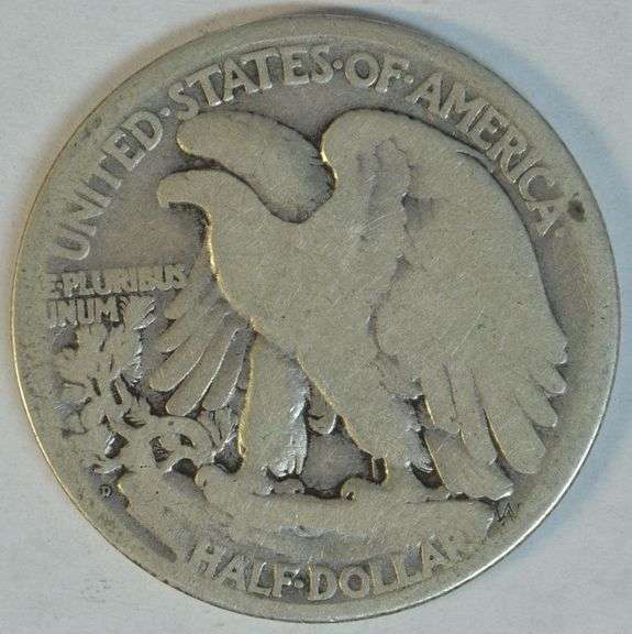 Rare key date 1921-D Walking Liberty Half Dollar in G/VG