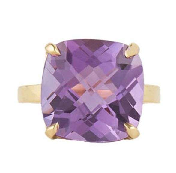 Tiffany & Co. 10.50ct Cushion Amethyst Solitaire Sparkler Ring in 18K
