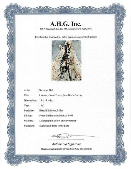 Highly Collectible and Rare Salvador Dali Original Llithograph from the 'Biblia Sacra' Suite