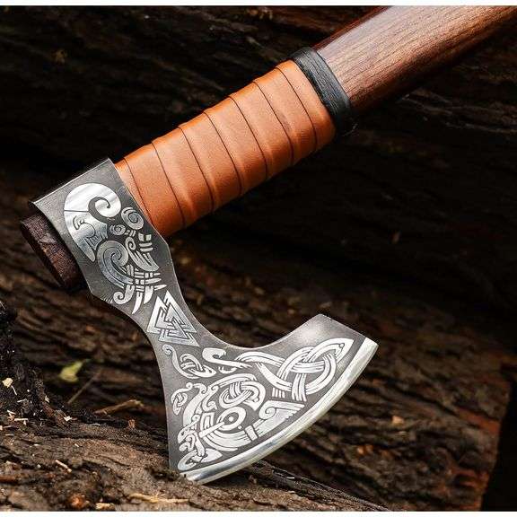 Norse Viking Axe Berserker with Leather Sheath