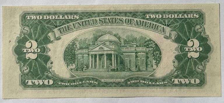 1928 G Uncirculated $2 Red Seal US Note.
