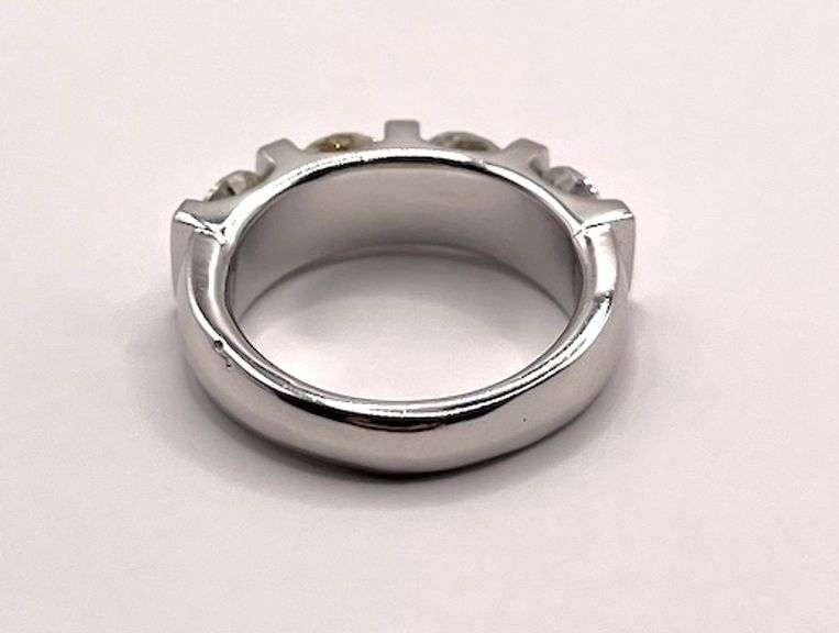 Dazzling 4.25 Ct 4 Stone White Fire Moissanite Ring