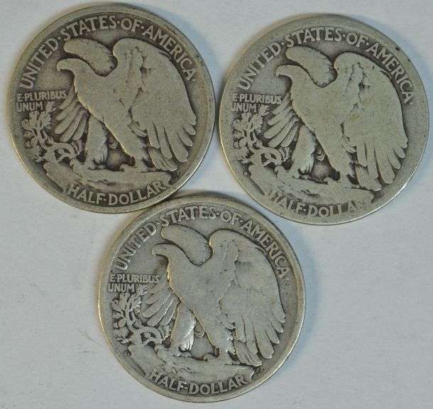 1917, 1917-D (Rev) and 1917-S (Rev) Walking Liberty Half Dollars