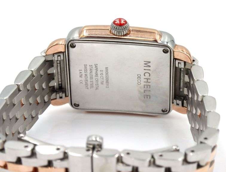 Michele Deco Madison Mid 31mm  2-Tone Diamond Dial Quartz Watch