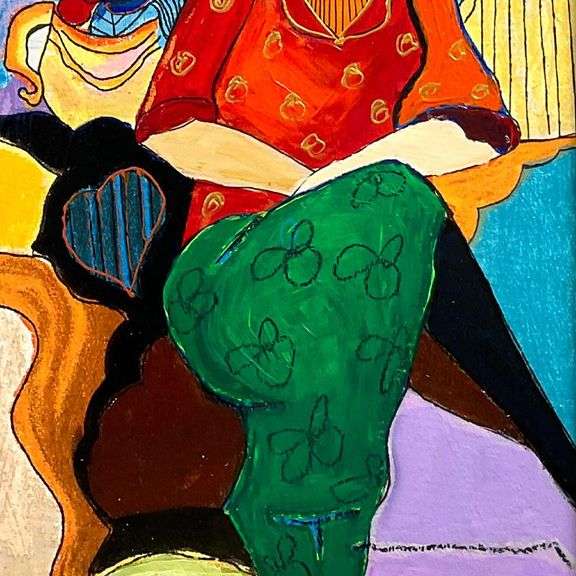 Waiting by Itzchak Tarkay (1935-2012)